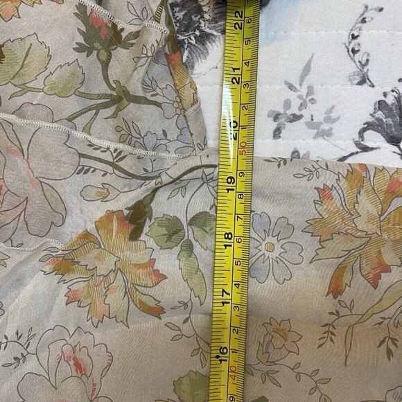 V. CHAPMAN Lucca Top Floral Ruffle Long Sleeve Cotton Silk Blouse Top Size 0 - Picture 9 of 10